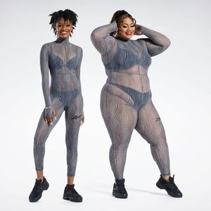 NWT Reebok × Cardi B Printed Mock-Neck Jumpsuit, Size 4X